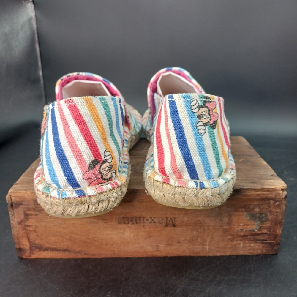 DISNEY UBUNTU Minnie Mouse Handmade Canvas Espadrille Stripes Slip On Women Sz 7 - Picture 6 of 10